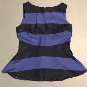 Banana Republic Blue Stripe Peplum Top NWOT size 6